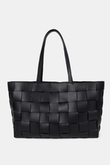 Nelly Woven Tote Bag - Black