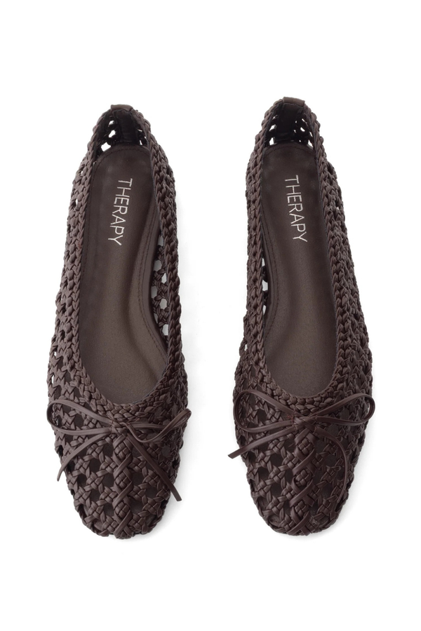 Oaklyn Woven Ballet Flats - Chocolate