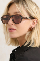 Blanc Round Frame Sunglasses - Dark Tort