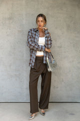 Reign Plaid Shirt - Blue & Chocolate