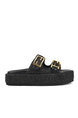 Aphrodite Woven Platforms - Black Weave & Black - The Self Styler