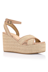 Callipo Raffia Wedges - Beige - The Self Styler
