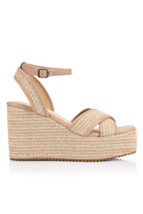 Callipo Raffia Wedges - Beige - The Self Styler