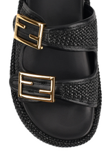 Aphrodite Woven Platforms - Black Weave & Black - The Self Styler