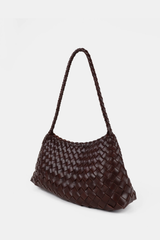 Roselle Woven Shoulder Bag - Chocolate