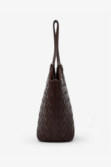Kaia Woven Tote Bag - Chocolate