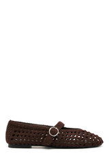 Asher Woven Ballet Flats - Chocolate