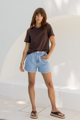 Baylee Basic Tee - Chocolate - The Self Styler