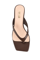 Martha Kitten Heel Thongs - Chocolate Brown - The Self Styler