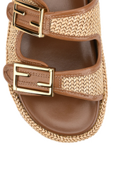 Aphrodite Woven Platforms - Natural Weave & Tan - The Self Styler