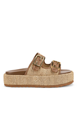 Aphrodite Woven Platforms - Natural Weave & Tan - The Self Styler