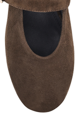 Tahlia Mary Jane Ballet Flats - Chocolate Brown Suede