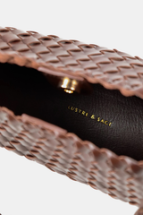 Roselle Woven Shoulder Bag - Chocolate