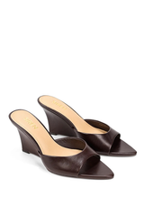 Maxwell Mule Wedges - Chocolate Brown Vintage Leather