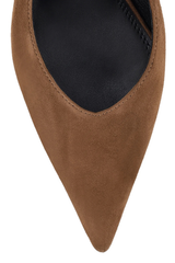 Yankee Slingback Block Heel - Toffee Brown Suede