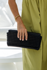 Tate Woven Clutch - Black - The Self Styler