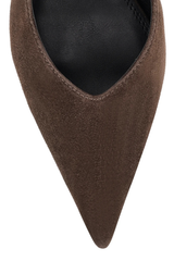 Yankee Slingback Block Heel - Chocolate Brown Suede