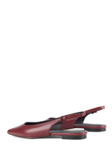 Lola Sling Back Flats - Wine Leather