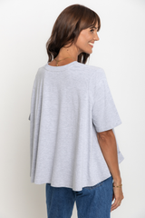 Jude Cotton Swing Tee - Grey Marle