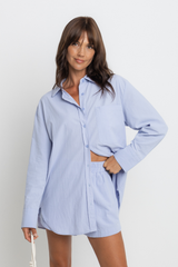 Aston Cotton Shirt - Chalk Blue