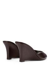 Maxwell Mule Wedges - Chocolate Brown Vintage Leather