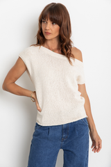 Avalon Off-The-Shoulder Top - Ivory Cream - The Self Styler