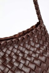 Roselle Woven Shoulder Bag - Chocolate