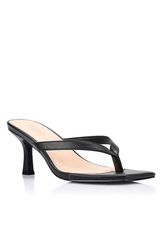 Essence Heeled Thongs - Black