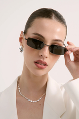 Gwenyth Polarised Metal Frame Sunglasses - Black