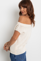 Avalon Off-The-Shoulder Top - Ivory Cream - The Self Styler
