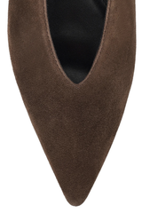 Locke Flat Pumps - Chocolate Brown Suede