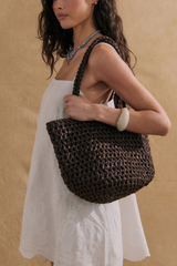 Mercato Straw Tote Bag - Brown
