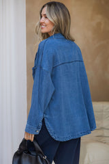 Addi Lyocell Denim Shirt - Mid Wash