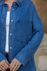 Addi Lyocell Denim Shirt - Mid Wash