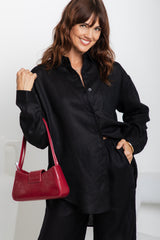 Archie Relaxed-Fit Linen Shirt - Black - The Self Styler