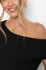 Avalon Off-The-Shoulder Top - Black