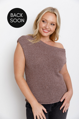 Avalon Off-The-Shoulder Top - Choc Marle - The Self Styler