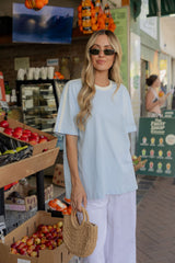 Blair Cotton Stripe Tee - Blue and Cream