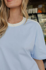 Blair Cotton Stripe Tee - Blue and Cream
