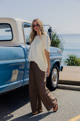 Blair Cotton Stripe Tee - Cream and Blue
