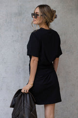Calla Ruched Mini Dress - Black