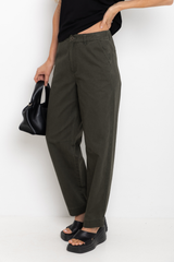 Micah Barrel Leg Pants - Olive