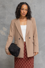 Eli Boyfriend Blazer Jacket - Mocha