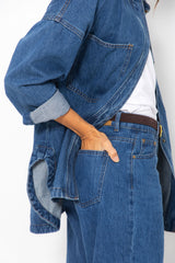 Duke Oversized Denim Shirt - Mid Blue