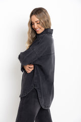 Duke Oversized Denim Shirt - Black Wash