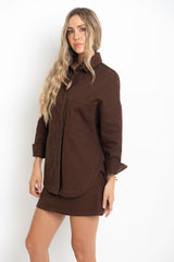 Duke Oversized Denim Shirt - Chocolate