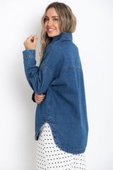 Duke Oversized Denim Shirt - Mid Blue