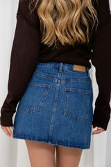 Dylan Denim Mini Skirt - Mid Wash Blue