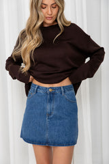 Dylan Denim Mini Skirt - Mid Wash Blue