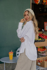 Eden Tie-Back Linen Blend Shirt - White